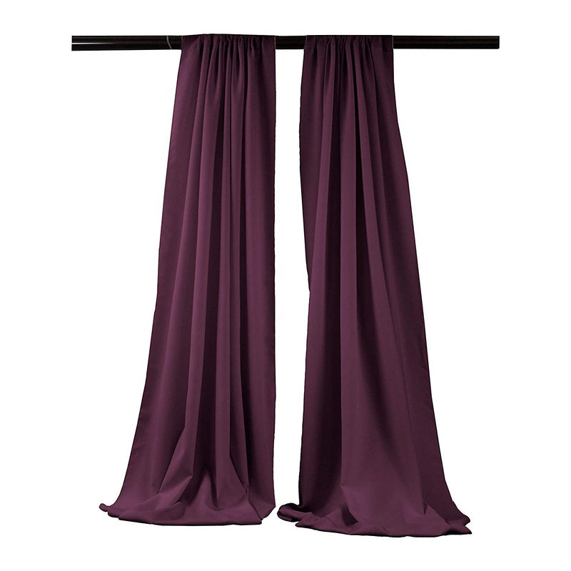 Eggplant - Backdrop Drape Curtain, Polyester Poplin SEAMLESS 1 SETS.