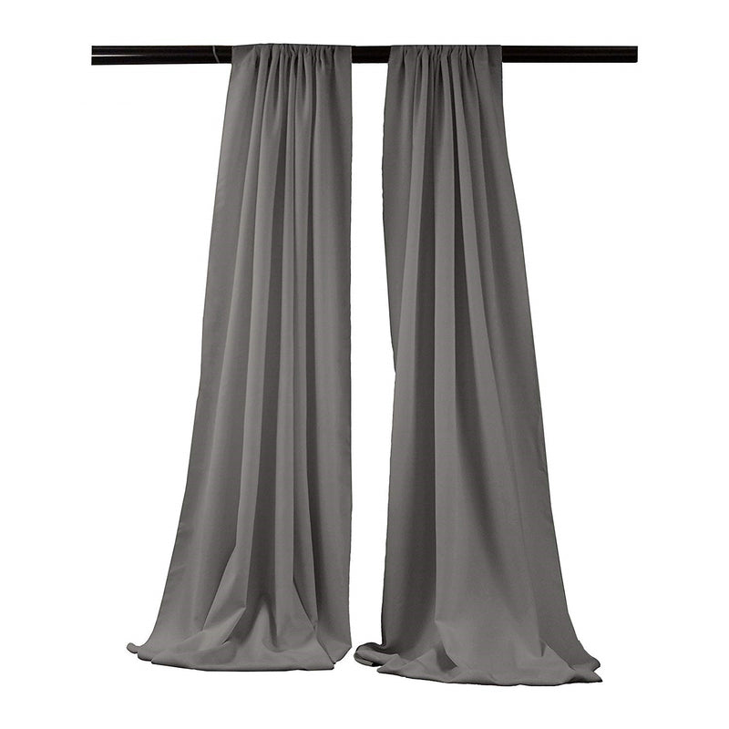 Grey - Backdrop Drape Curtain, Polyester Poplin SEAMLESS 1 SETS.