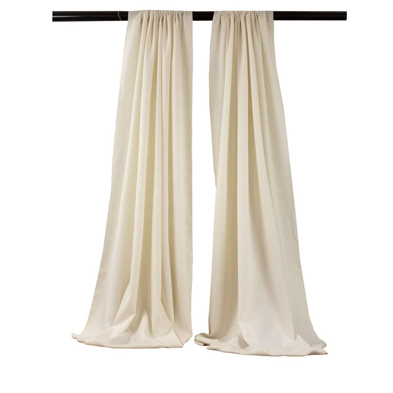 Ivory - Backdrop Drape Curtain, Polyester Poplin SEAMLESS 1 SETS.