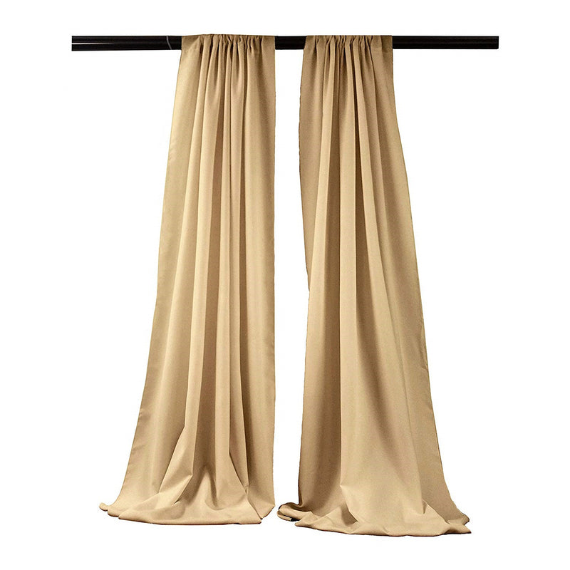Khaki - Backdrop Drape Curtain, Polyester Poplin SEAMLESS 1 SETS.