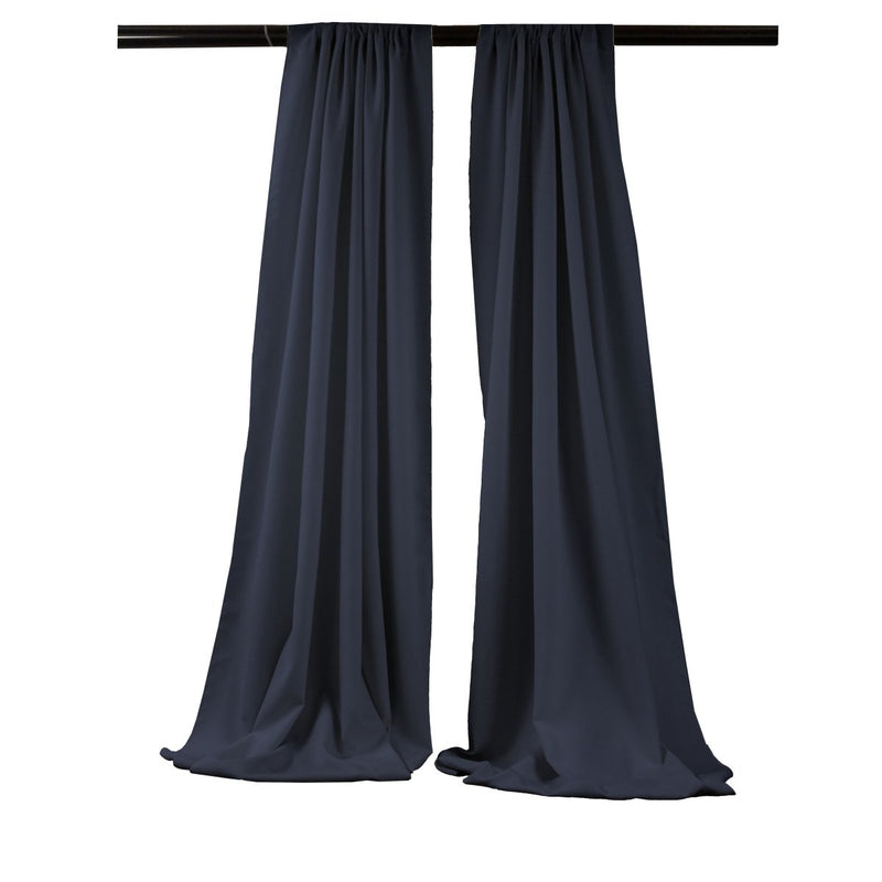 Navy Blue - Backdrop Drape Curtain, Polyester Poplin SEAMLESS 1 SETS.