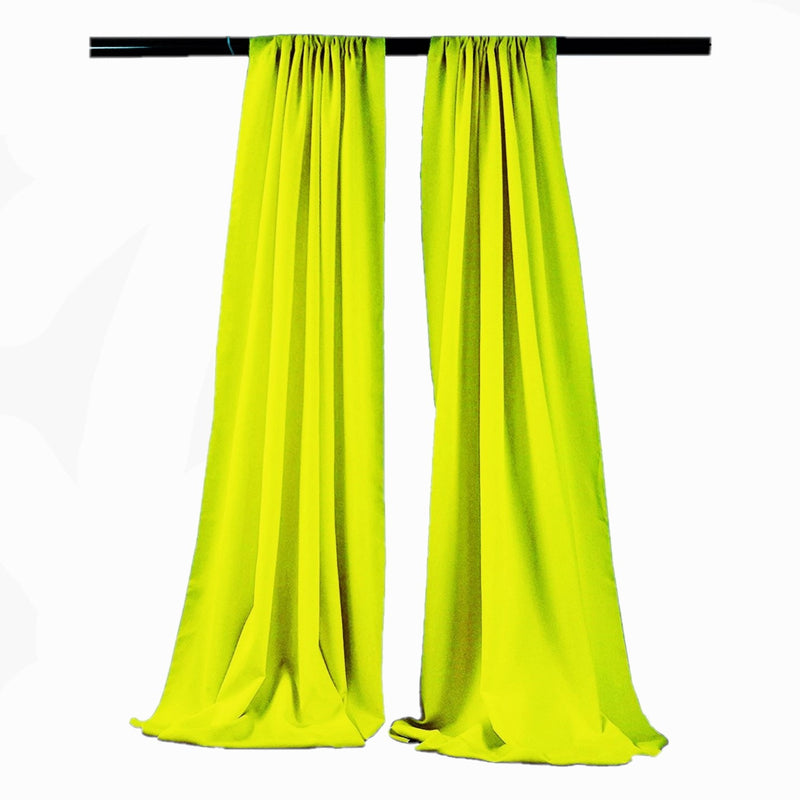 Neon Lime - Backdrop Drape Curtain, Polyester Poplin SEAMLESS 1SETS.