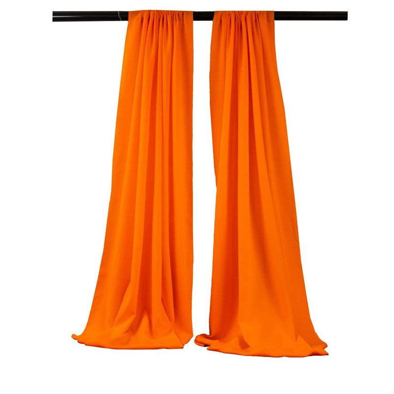 Orange - Backdrop Drape Curtain, Polyester Poplin SEAMLESS 2 SETS.
