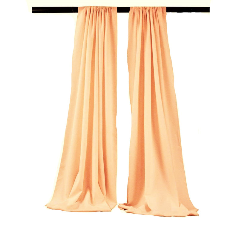 Peach - Backdrop Drape Curtain, Polyester Poplin SEAMLESS 2 SETS.