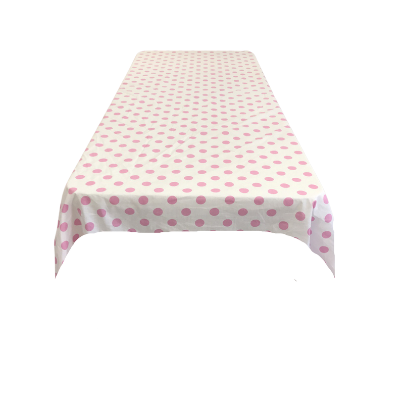 58" x 58" Square Small Polka Dot Poly Cotton Tablecloth