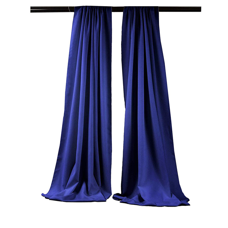 Royal Blue - Backdrop Drape Curtain, Polyester Poplin SEAMLESS 2 SETS.