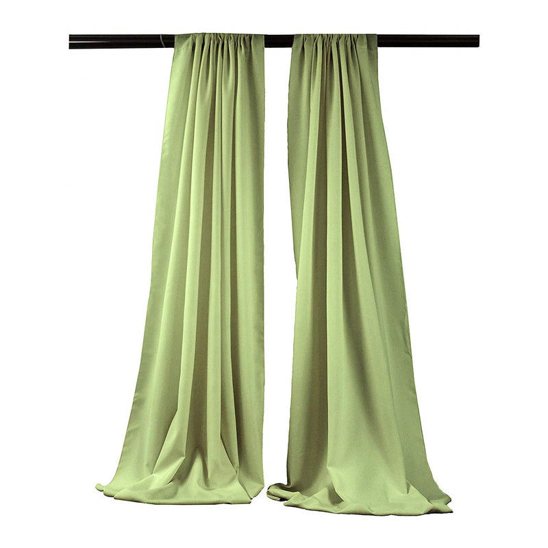 Sage - Backdrop Drape Curtain, Polyester Poplin SEAMLESS 2 SETS.