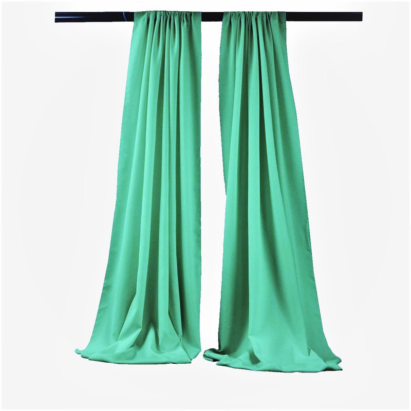 Tiffany Green - Backdrop Drape Curtain, Polyester Poplin SEAMLESS 2 SETS.