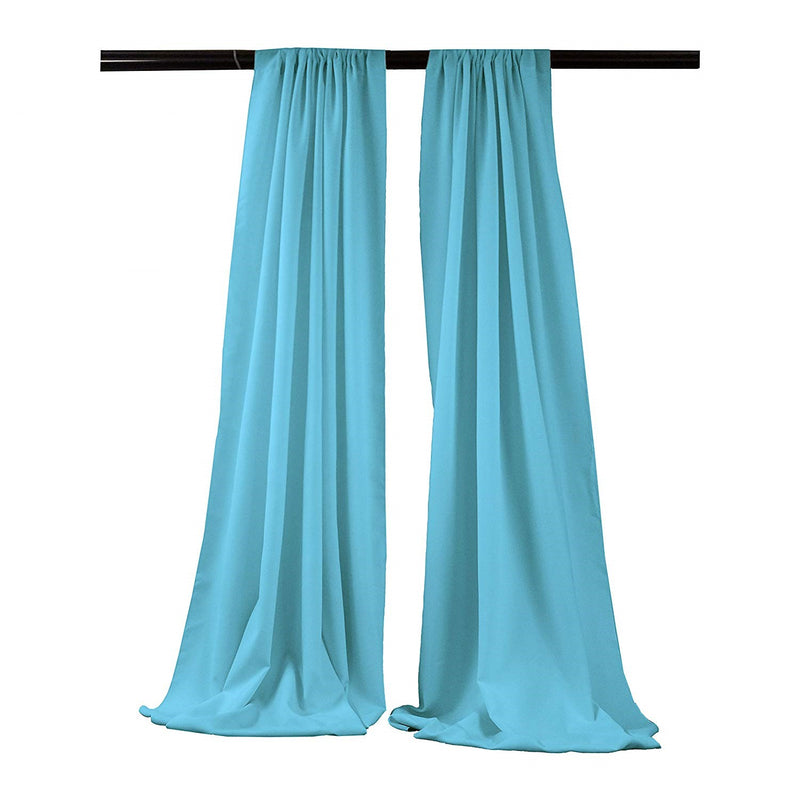 Tiffany Blue - Backdrop Drape Curtain, Polyester Poplin SEAMLESS 2 SETS.