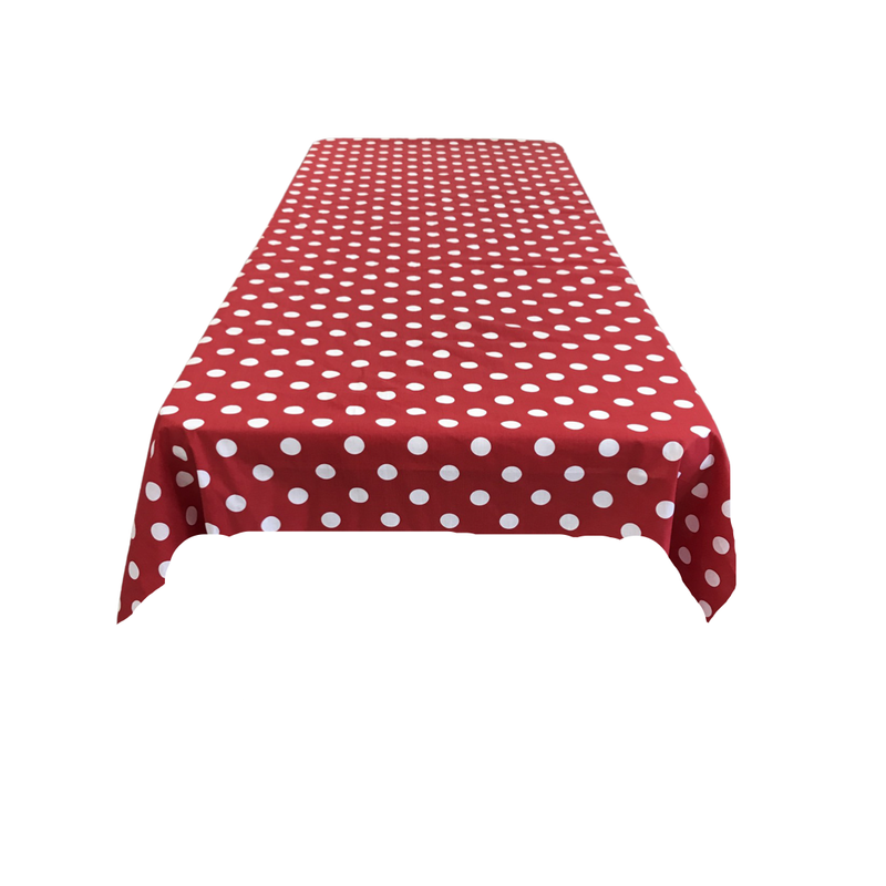 58" x 58" Square Small Polka Dot Poly Cotton Tablecloth