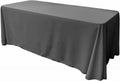 90" Wide by 108" Long Rectangular Polyester Poplin Seamless Tablecloth - Rounded Corners