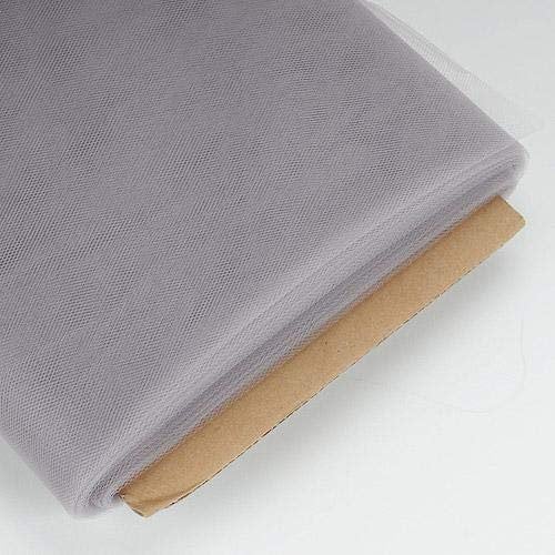 Silver 54" Wide by 40 Yards Long (120 Feet) Polyester Tulle Fabric Bolt, for Wedding and Decoration.