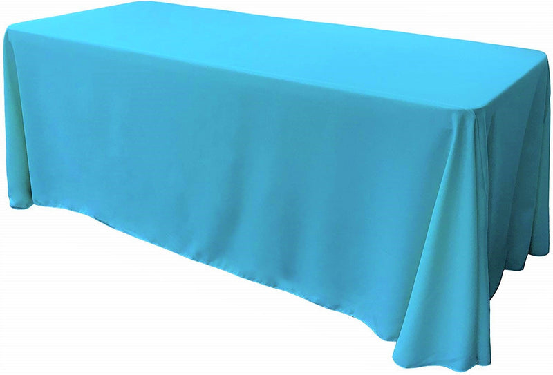 90" Wide by 108" Long Rectangular Polyester Poplin Seamless Tablecloth - Rounded Corners