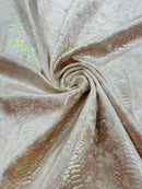 SNAKE FOIL STRETCH VELVET FABRIC (By The Yard)