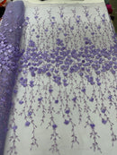 Satin 3D floral glitter sequin fabric/prom/wedding lace/costume/apparel.