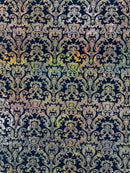 HOLOGRAPHIC DAMASK NYLON SPANDEX FABRIC (By The Yard)