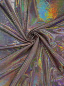 OIL SLICK IRIDESCENT FOGGY FOIL STRETCH VELVET FABRIC (By The Yard