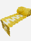 14"Wide Sequins Metallic Embroidered Lace on Mesh Fabric, Trim Lace, Table Runner. Sold By The Yard. - New Creations Fabric & Foam Inc