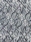 JEWEL VINE BEADED LACE ON MESH FABRIC (By The Yard)