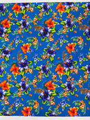 Multi Color Hawaiian Hibiscus  Floral Fabric/ 100% Cotton/45" Wide (by the yard)