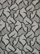 HEAVY BEADED LEAF DESIGN ON A MESH FABRIC (By The Yard)