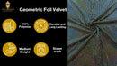 Geometric Foil Velvet Stretch, by The Yard.