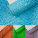 Glossy Two Tone Gator Fake Leather Upholstery, 3D Crocodile Skin Texture Faux Leather PVC Vinyl, 54" Wide