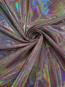 OIL SLICK IRIDESCENT FOGGY FOIL STRETCH VELVET FABRIC (By The Yard