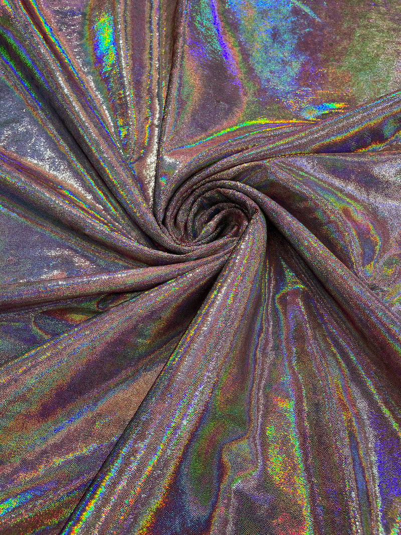 OIL SLICK IRIDESCENT FOGGY FOIL STRETCH VELVET (By The Yard