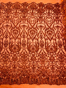 KING DAMASK SEQUIN STRETCH MESH FABRIC (By The Yard)