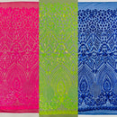 DIAMOND GEOMETRIC SEQUIN ON A STRETCH MESH FABRIC ( By The Yard)