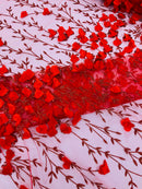 Satin 3D floral glitter sequin fabric/prom/wedding lace/costume/apparel.