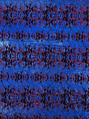 Hot Rod Tricot Holographic 4 Way Spandex With Black Flocking Flames And Red Glitter Fabric-