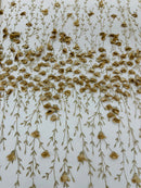 Satin 3D floral glitter sequin fabric/prom/wedding lace/costume/apparel.