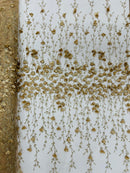 Satin 3D floral glitter sequin fabric/prom/wedding lace/costume/apparel.