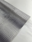 FLORIDA VEGGAN FAUX CROCODILE 3D TWO TONE VINYL FABRIC (by the yard)