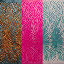 PHOENIX FEATHER SEQUIN ON STRETCH MESH FABRIC (By The Yard)