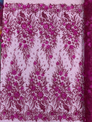 3D Floral Big Glitter Damask Design On A Mesh Lace 54" Wide| New Creations Fabric & Foam Inc. - New Creations Fabric & Foam Inc