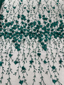 Satin 3D floral glitter sequin fabric/prom/wedding lace/costume/apparel.