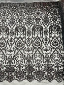 KING DAMASK SEQUIN STRETCH MESH FABRIC (By The Yard)