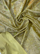 OIL SLICK IRIDESCENT FOGGY FOIL STRETCH VELVET FABRIC (By The Yard