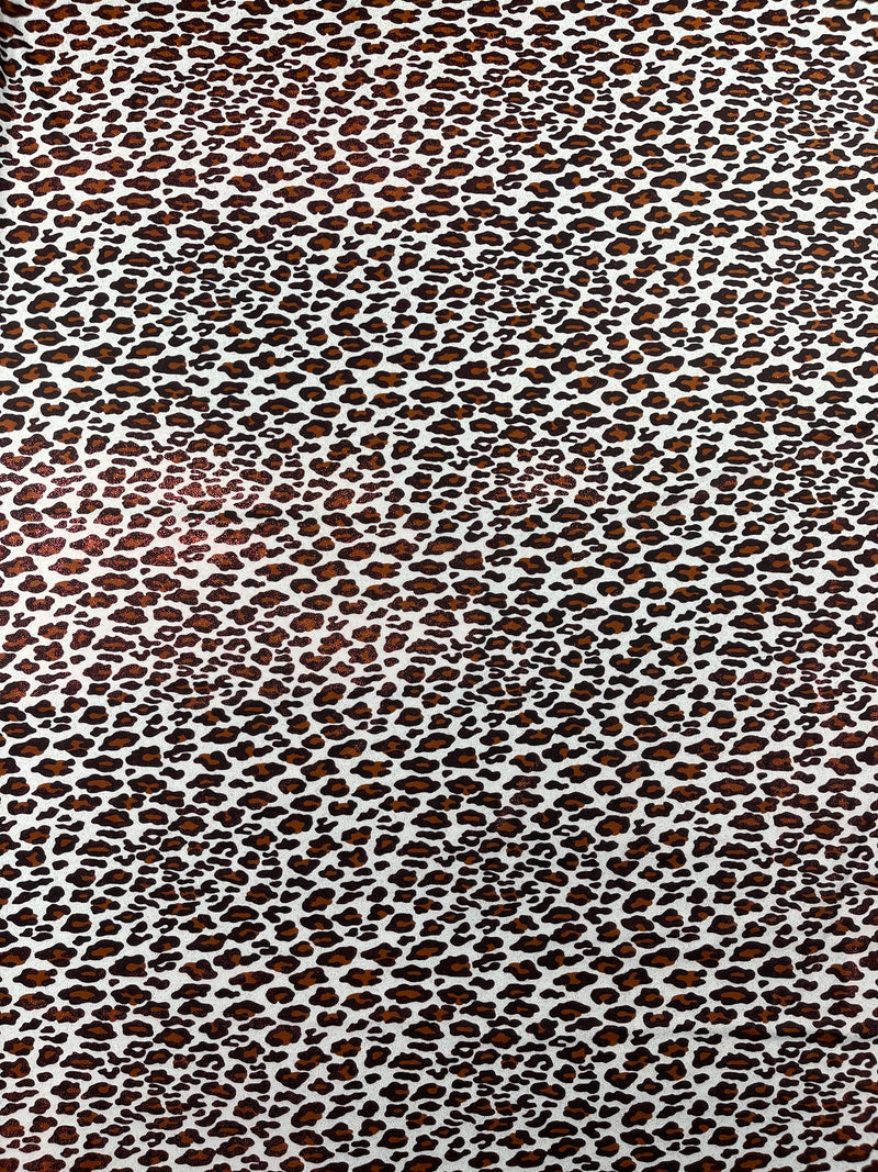 LEOPARD PRINT WITH FOIL STRETCH SPANDEX (by the yard)