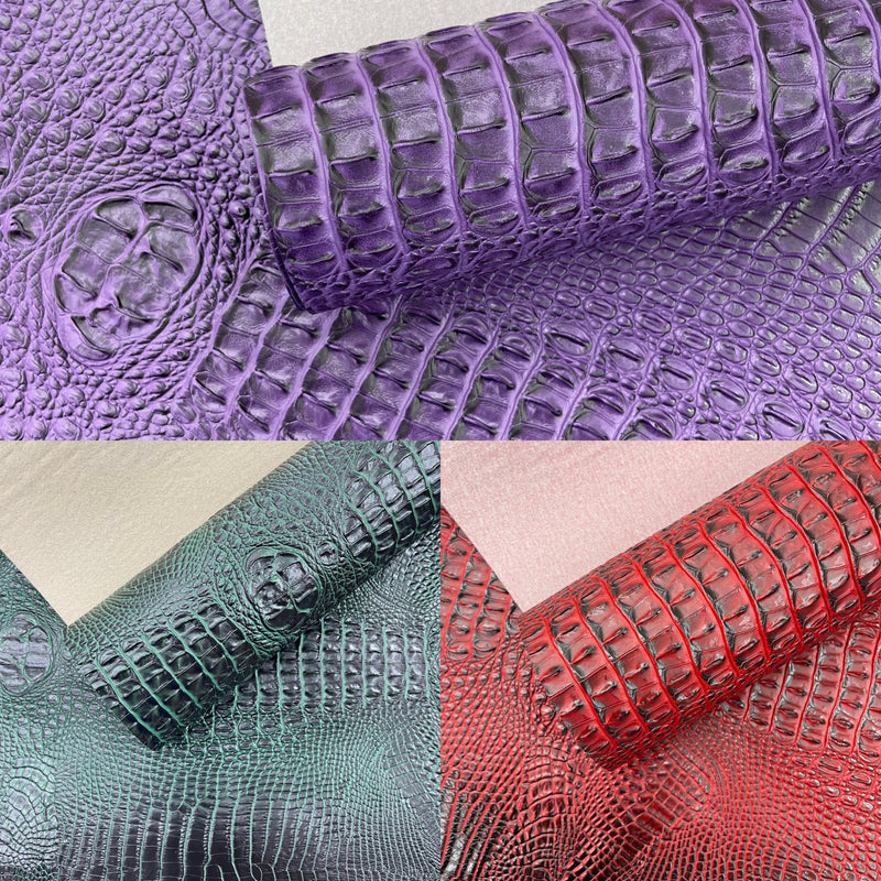 Florida Gator 3D Embossed Vinyl Fabric  / 2 Tone Crocodile Vinyl Leather 54" Wide