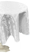 58" ROUND TABLECLOTH ROSES JACQUARD SATIN. - New Creations Fabric & Foam Inc