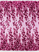 3D floral design embroider and beaded with rhinestones on a mesh lace prom/wedding/sold by yard.