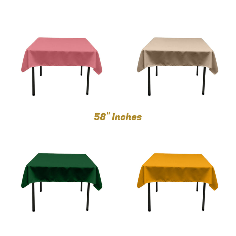 58"x58" SQUARE POLY POPLIN TABLECLOTH