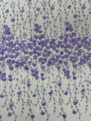 Satin 3D floral glitter sequin fabric/prom/wedding lace/costume/apparel.