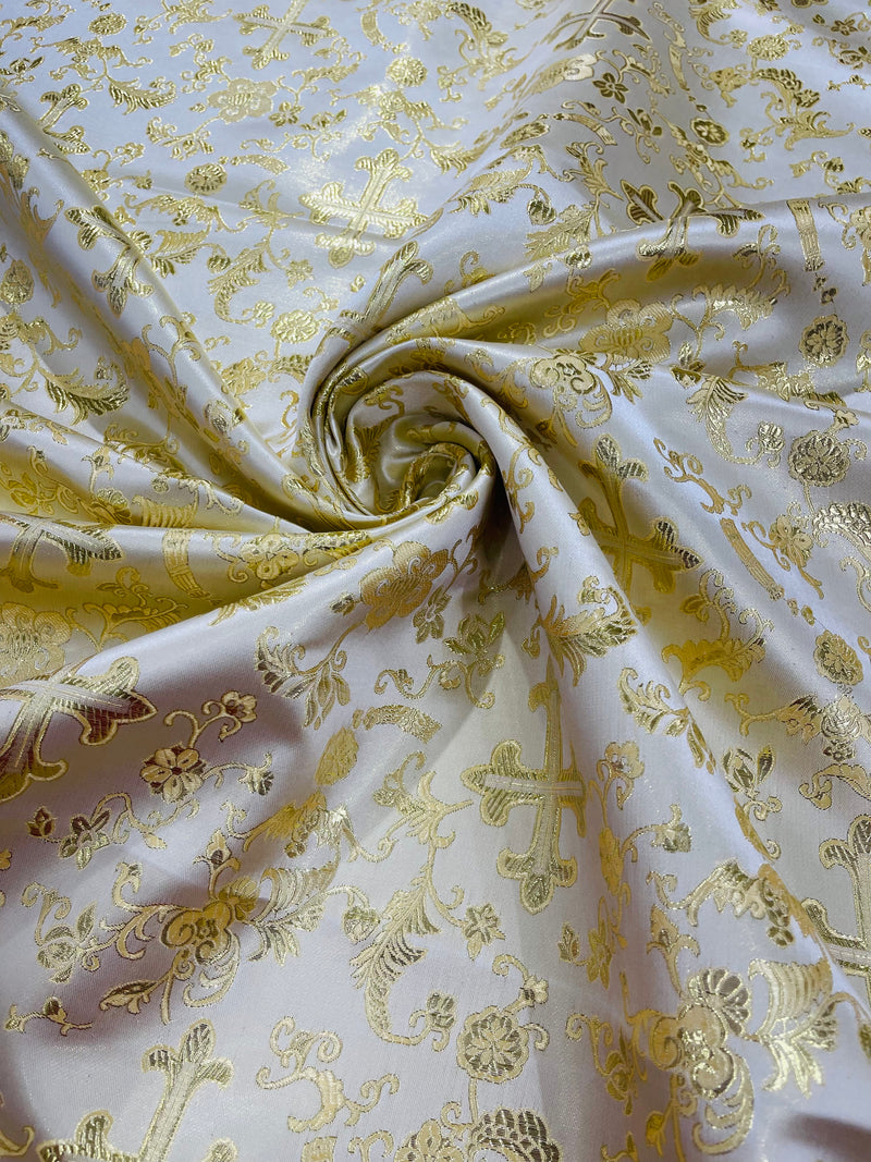 METALLIC SMALL CROSS JACQUARD SATIN (by the yard)