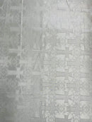 METALLIC BIG CROSS JACQUARD SATIN FABRIC (by the yard)