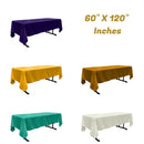60" X 120" Rectangular Polyester Poplin Tablecloth